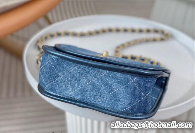 Sophisticated Chanel Washed Denim Small Messenger bag AS4850 Blue 2024