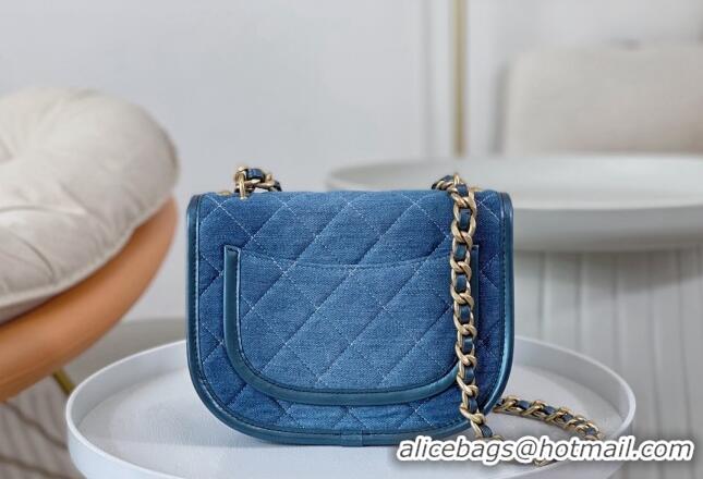 Sophisticated Chanel Washed Denim Small Messenger bag AS4850 Blue 2024