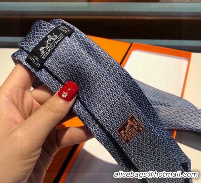 Famous Brand Hermes Silk Tie 030901 Blue 2023