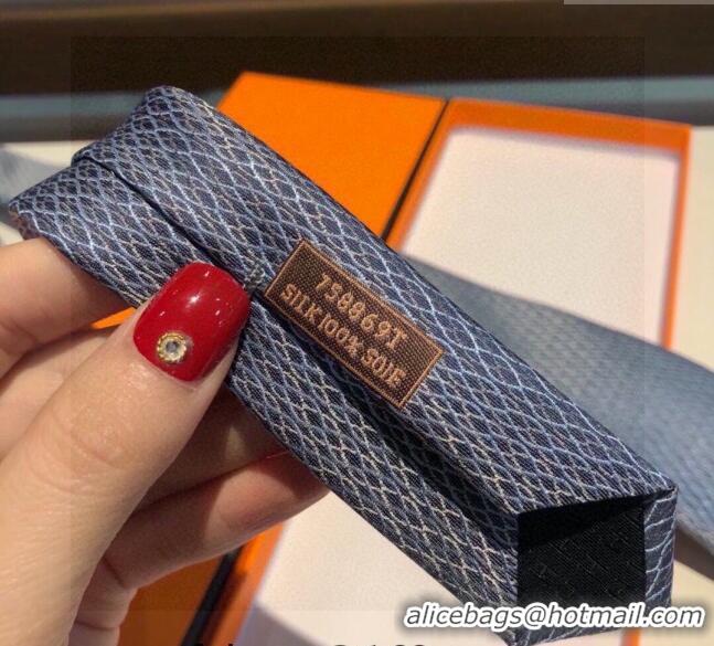 Famous Brand Hermes Silk Tie 030901 Blue 2023