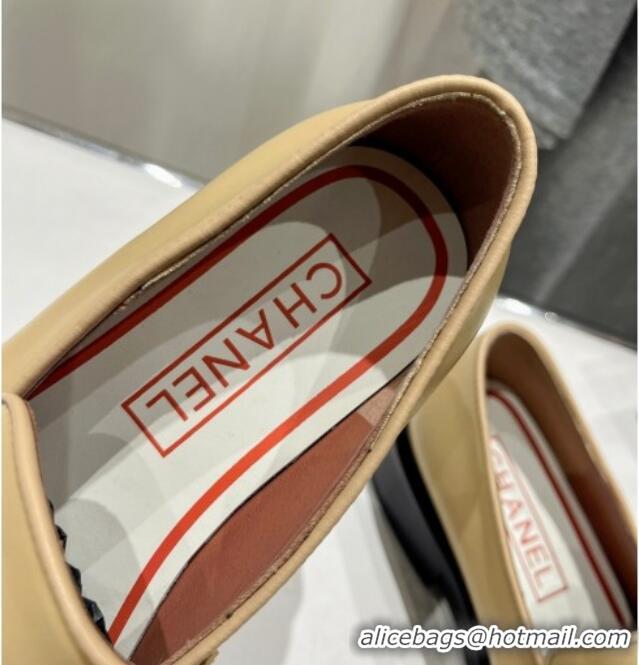 Big Discount Chanel Calfskin Loafers Apricot 701048