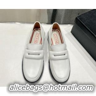 Durable Chanel Calfskin Loafers White 701049