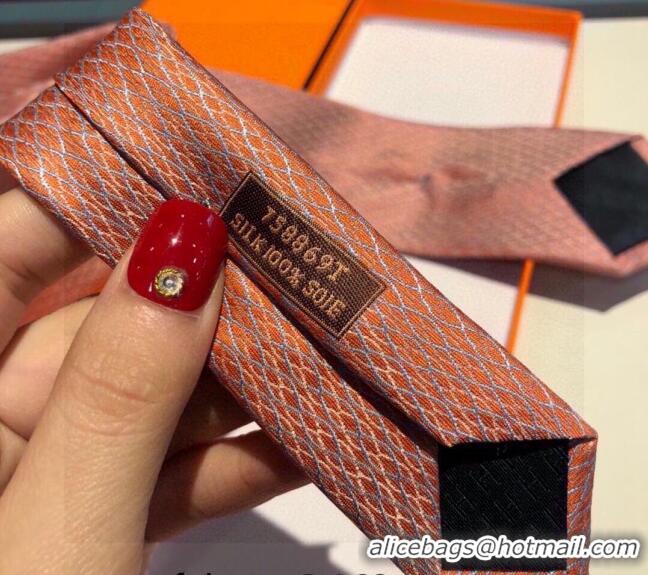 Cheapest Hermes Silk Tie 030901 Orange 2023 