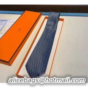 Discount Classic Hermes 7 Infini Silk Tie 30942 Black/Blue 2023