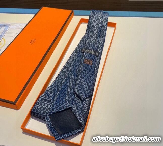 Discount Classic Hermes 7 Infini Silk Tie 30942 Black/Blue 2023