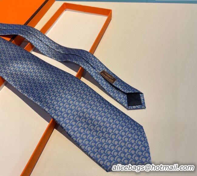 Buy Luxury Hermes 7 Infini Silk Tie 30942 Blue/Grey 2023