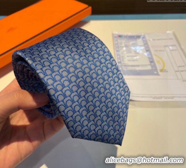 Buy Luxury Hermes 7 Infini Silk Tie 30942 Blue/Grey 2023