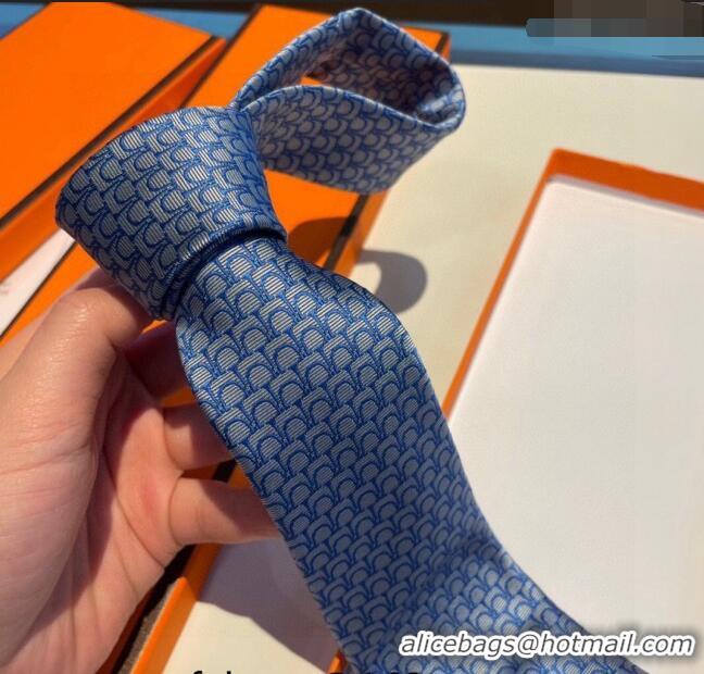 Buy Luxury Hermes 7 Infini Silk Tie 30942 Blue/Grey 2023