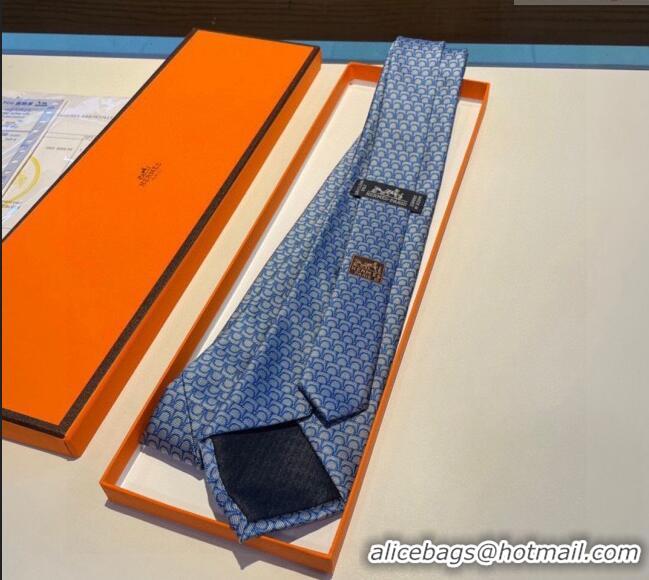 Buy Luxury Hermes 7 Infini Silk Tie 30942 Blue/Grey 2023