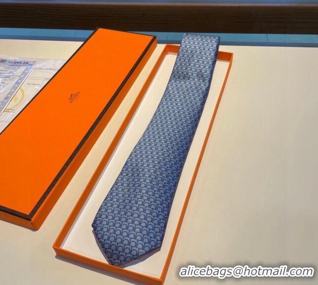 Buy Luxury Hermes 7 Infini Silk Tie 30942 Blue/Grey 2023