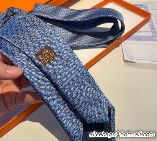 Buy Luxury Hermes 7 Infini Silk Tie 30942 Blue/Grey 2023