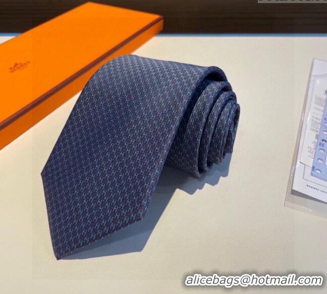 New Release Creation Hermes H Silk Tie 030904 Blue/Red 2023