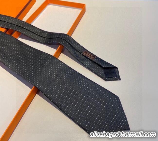 Classic Discount Hermes H Silk Tie 030904 Black/White 2023