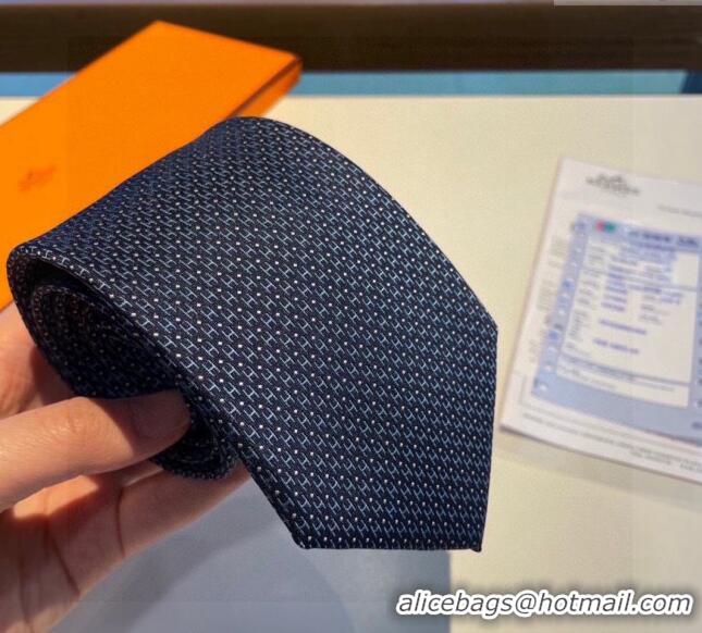 Top Quality Hermes H Silk Tie 030904 Blue/White 2023