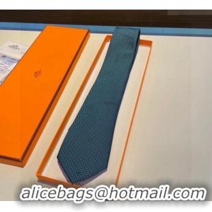 Market Sells Hermes H Silk Tie 030904 Green/Blue 2023