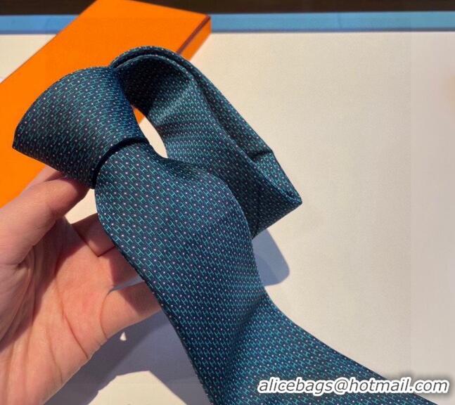 Market Sells Hermes H Silk Tie 030904 Green/Blue 2023