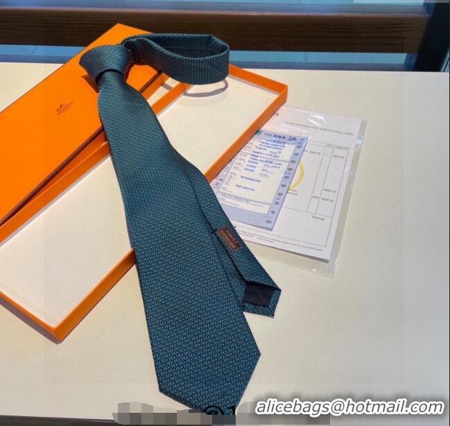 Market Sells Hermes H Silk Tie 030904 Green/Blue 2023