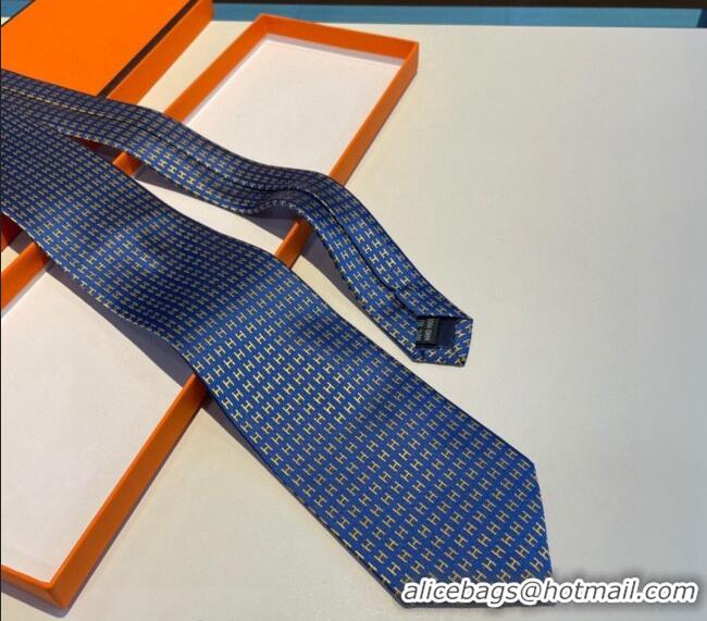 Best Price Hermes H Silk Tie 0513 Blue/Yellow 2023