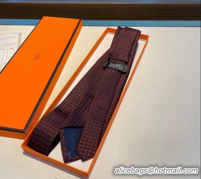 Top Quality Hermes H Silk Tie 0513 Burgundy 2023