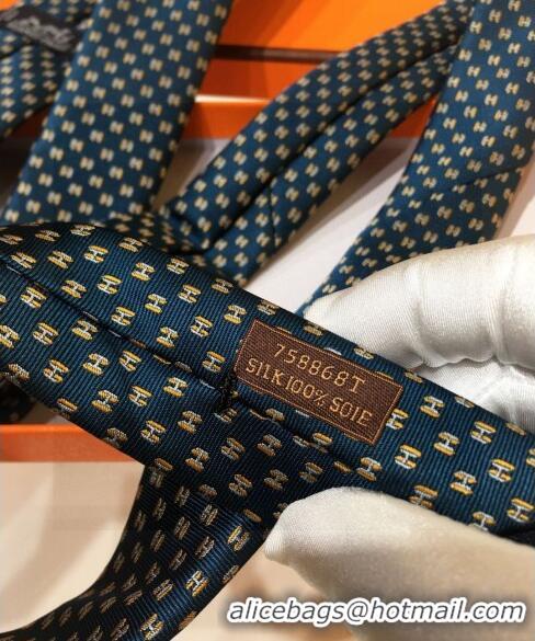 Latest Style Hermes Silk Tie with Double H 05074 Green 2023