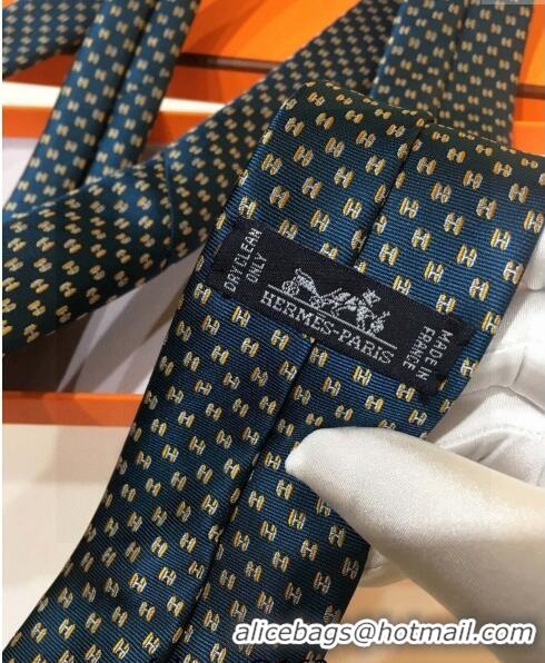 Latest Style Hermes Silk Tie with Double H 05074 Green 2023