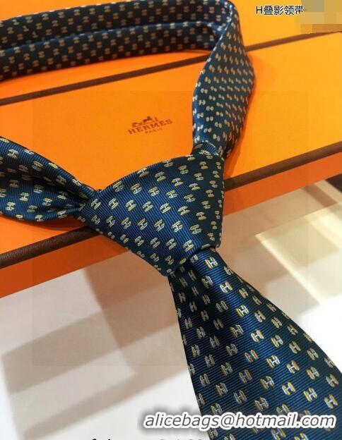 Latest Style Hermes Silk Tie with Double H 05074 Green 2023