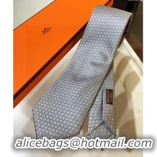 Hot Style Cheap Hermes Silk Tie in H Jacquard 05080 Grey 2023