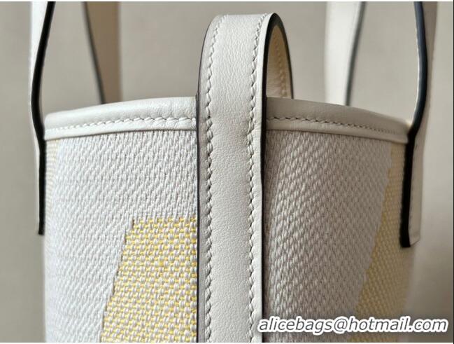 Market Sells Hermes Cabas H en Biais 27 Bag H1924 White 2023 (Handmade)