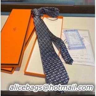 Buy Luxury Hermes Animal Silk Tie 1019 Blue 2023