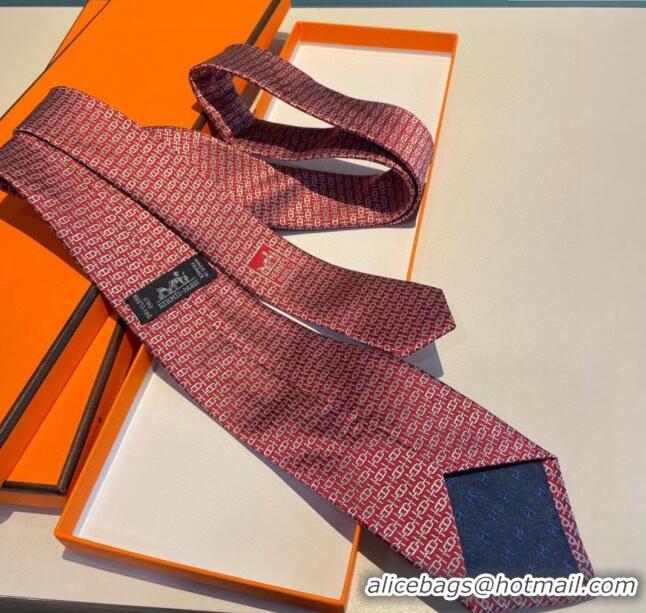 Best Price Hermes Silk Tie H92108 Red 2023