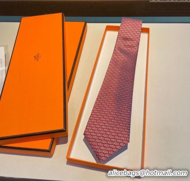 Best Price Hermes Silk Tie H92108 Red 2023