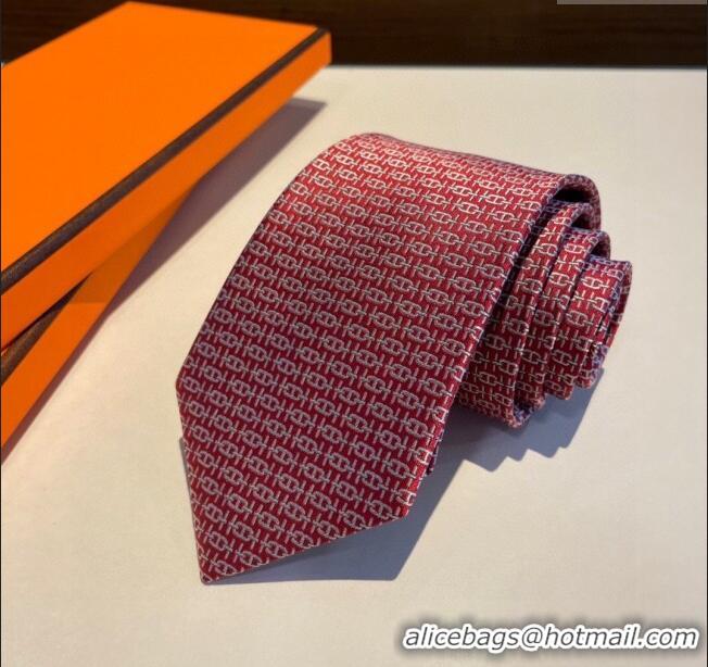 Best Price Hermes Silk Tie H92108 Red 2023