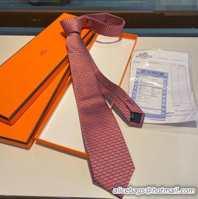 Best Price Hermes Silk Tie H92108 Red 2023