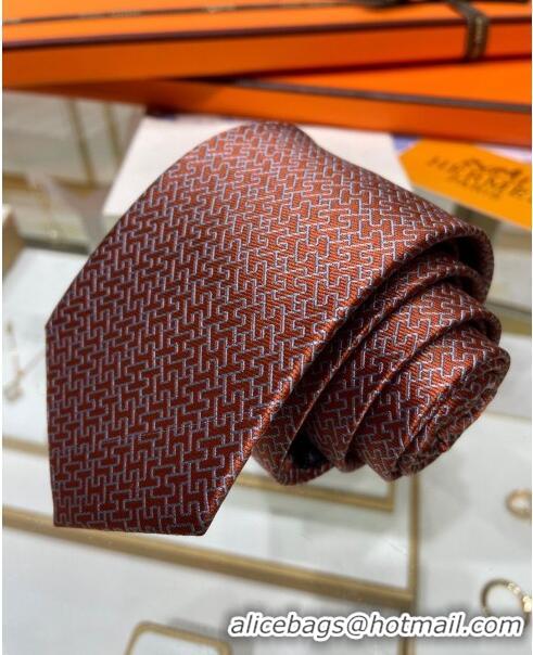 Top Quality Hermes H Silk Tie H92114 Orange 2023 