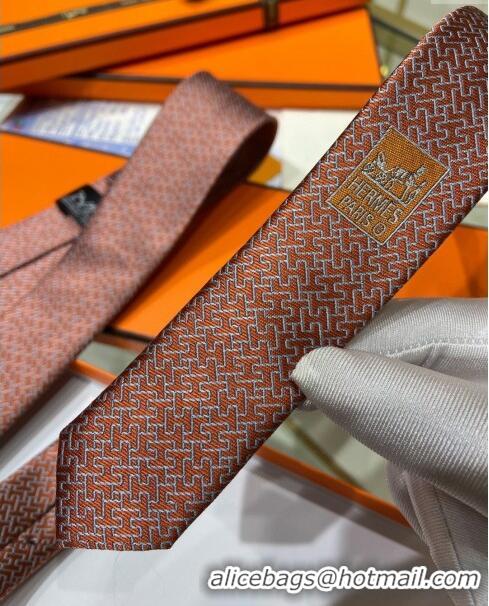 Top Quality Hermes H Silk Tie H92114 Orange 2023 