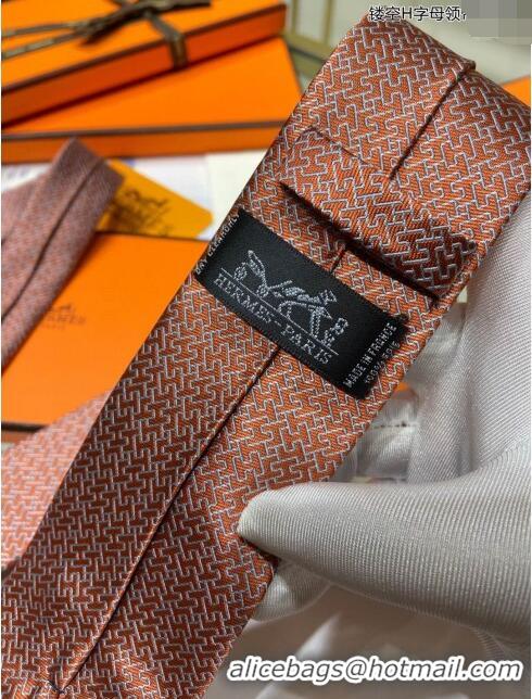 Top Quality Hermes H Silk Tie H92114 Orange 2023 