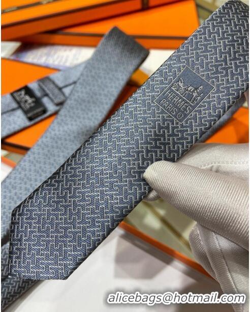 Buy Discount Hermes H Silk Tie H92115 Grey 2023