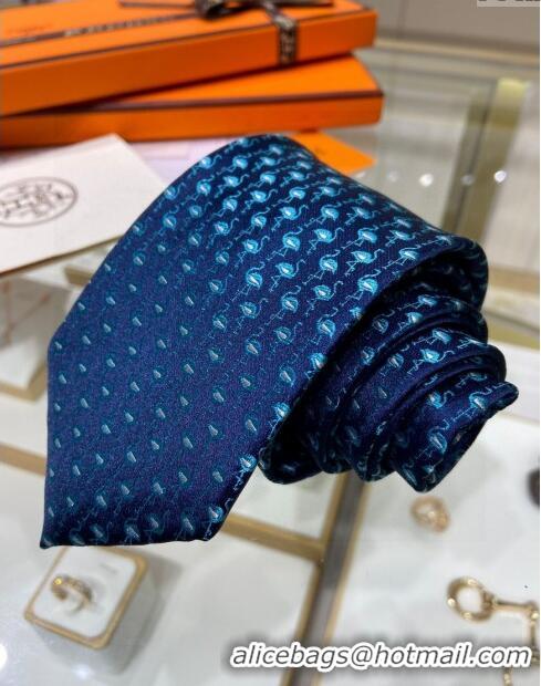 Buy Sophisticated Hermes Tie 7 Infini Silk Tie H92119 Blue 2023 