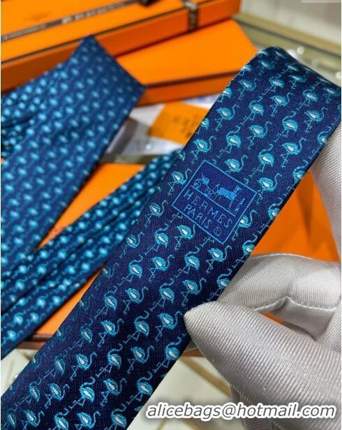 Buy Sophisticated Hermes Tie 7 Infini Silk Tie H92119 Blue 2023 