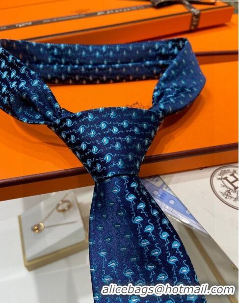 Buy Sophisticated Hermes Tie 7 Infini Silk Tie H92119 Blue 2023 