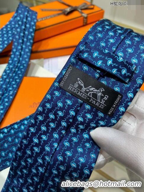 Buy Sophisticated Hermes Tie 7 Infini Silk Tie H92119 Blue 2023 