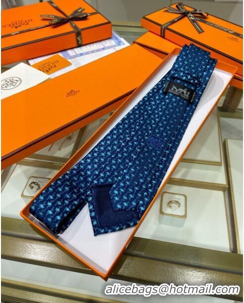 Buy Sophisticated Hermes Tie 7 Infini Silk Tie H92119 Blue 2023 