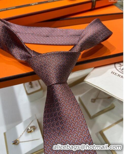 Buy Modern Hermes Tie 7 H au Maillon Silk Tie H92123 Orange 2023 