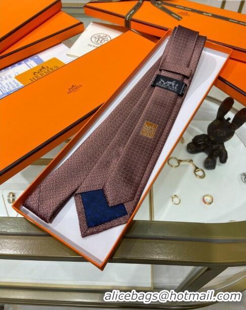 Buy Modern Hermes Tie 7 H au Maillon Silk Tie H92123 Orange 2023 