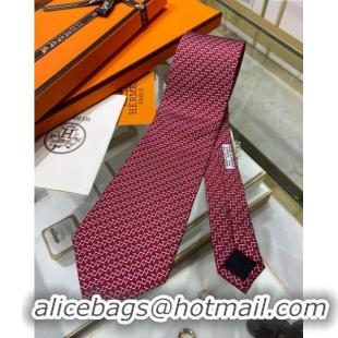 Cheap Wholesale Hermes Silk Tie H92124 Red 2023