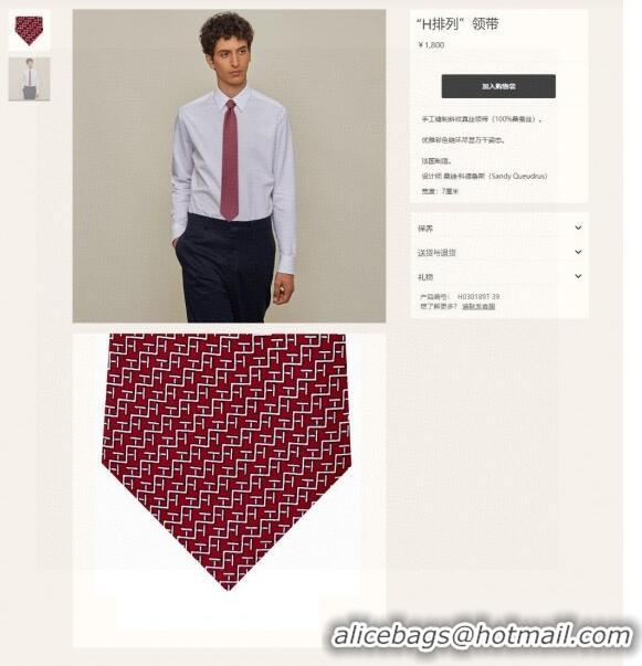 Cheap Wholesale Hermes Silk Tie H92124 Red 2023