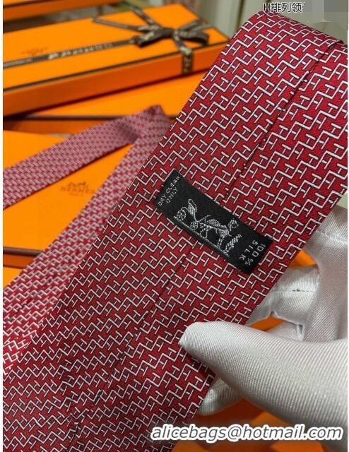 Cheap Wholesale Hermes Silk Tie H92124 Red 2023