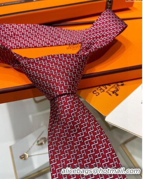 Cheap Wholesale Hermes Silk Tie H92124 Red 2023