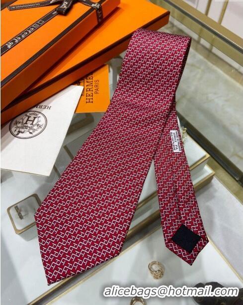 Cheap Wholesale Hermes Silk Tie H92124 Red 2023