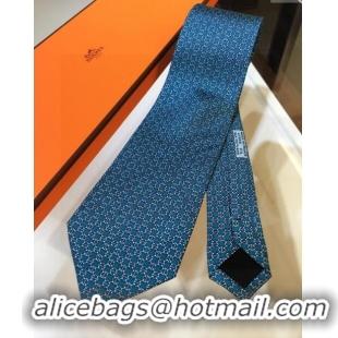 High Quality Hermes Silk Tie H92125 Blue 2023